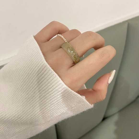 ❤️‍🔥𝕤𝕒𝕝𝕖❤️‍🔥2xrings marble pearls set - Picture 4 of 13